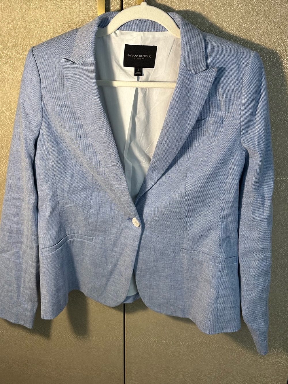 Banana Republic Light Blue Linen-Blend Women's Blazer